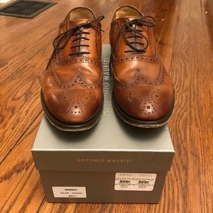 Antonio Maurizi Brown Wingtip Dress Shoes